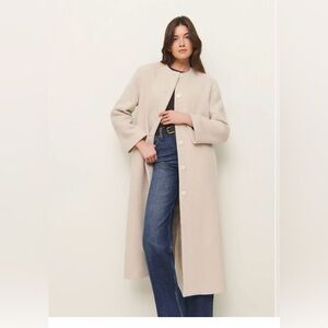 Reformation Asher Coat Ivory - Size XL